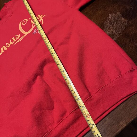 Kansas City Chiefs Football Crewneck Sweatshirt Unisex Medium Red Script Flag - Picture 14 of 16